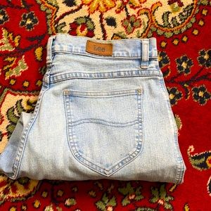Lee high waisted, light wash denim jeans